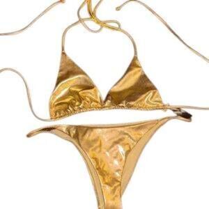 Current Mood Gold Bikini Set